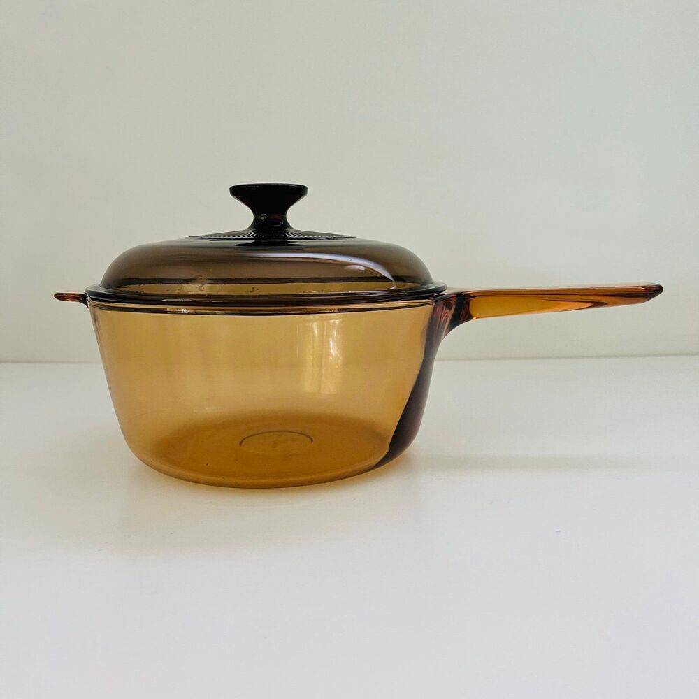CORNING VISION Amber Glass 2.5 L Pot Saucepan With Lid